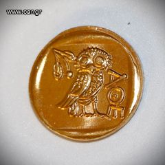 Χρυσό Συλλεκτικό νόμισμα τετραδραχμο Kεφαλή Aθηνάς Κουκουβάγια 24Κ 3macro επίχρυσο