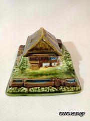 Αντίκα ιδιαίτερο μελανοδοχείο "Black Forest Peasant House" Erphila Majolica Ceramic Germany.