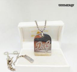 Dolce & Gabbana Steel Token κρεμαστό λαιμού με μενταγιόν από στρας και λογότυπο (Ε) Α9036 ΤΙΜΗ 75 ΕΥΡΩ