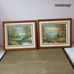 2 ελαιογραφίες Emerson 35,5χ30,5 εκ