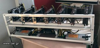 MINER BITCOIN custom κατασκευή 7 x κάρτες γραφικών
