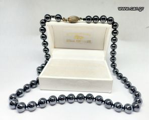 Κολιέ αιματίτη φυσική πέτρα vintage δεκαετία 80΄ Α9516 ΤΙΜΗ 55 ΕΥΡΩ