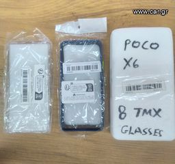 2x Θήκες και 8x Τζαμάκια Xiaomi Poco X6-thumb-1