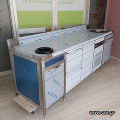 Πόστο καφέ 240*70*87/97 cm, με ψυγείο κατάψυξη ΙΝΟΜΑΚ (2 συρτάρια & 1 πόρτα), αμπάρι, τρύπα ακαθάρτων & 1 γούρνα Φ35 εκ. Ειδικές κατασκευές STOCKINOX -ΖΗΤΗΣΤΕ ΜΑΣ ΠΡΟΣΦΟΡΑ!-thumb-17