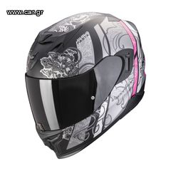 ΚΡΑΝΟΣ ΜΗΧΑΝΗΣ SCORPION EXO 520 EVO AIR FASTA MAT BLACK SILVER PINK