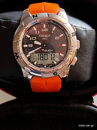 Tissot T Touch  II Expert Titanium Orange Rubber Strap