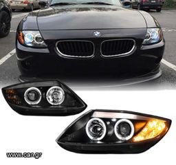 ΦΑΝΑΡΙΑ ΕΜΠΡΟΣ Headlights Bmw Z4 E85 E86 02-08 Angel Eyes