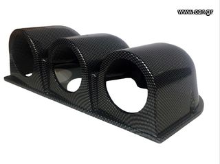 Βάση Για Όργανα Ταμπλό Τριπλή (3 x 52mm) Carbon