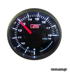 Βολτόμετρο Auto Gauge Φιμέ 60mm Ηλεκτρικό 270 Μοίρες