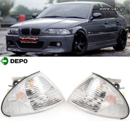 DEPO Σετ φλας για BMW 3 (E46) Sedan / Touring  (98-01) ~~Διαφανές / Άσπρο~~