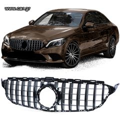 Sport μάσκα ψυγείου μαύρη γυαλάδα για Mercedes C Class W205 S205 18-21