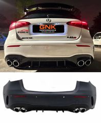 ΠΙΣΩ ΠΡΟΦΥΛΑΚΤΗΡΑΣ Mercedes A-Class W177 Hatchback (2018-Up) Black Exhaust AMG 45s Design