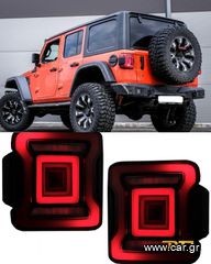 ΦΑΝΑΡΙΑ ΠΙΣΩ Full LED Taillights Jeep Wrangler IV JL/JLU (2018-up) RED with Dynamic StartUp and Sequential Turning Lights