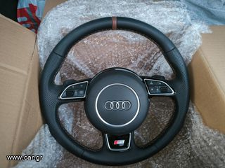 AUDI S LINE δερμάτινο γνήσιο τιμόνι με χειριστήρια PADDLES