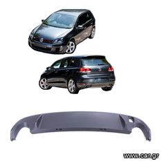 Diffuser Πίσω Προφυλακτήρα VW Golf VI (6) 08-12 GTI Look Με 2 Μονές Εξατμίσεις Δεξια & Αριστερά Από Abs Πλαστικό 1 Τεμάχιο
