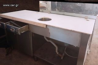 Ερμάριο πόστο καφέ με επένδυση corian 1,77μ  ΚΟ-206