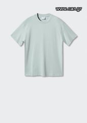 Μπλούζα T-shirt βαμβάκι relaxed fit χρώμα πράσινο μέντα μέγεθος XL