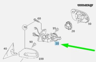 ΓΝΗΣΙΟΣ - καινουριος! MERCEDES ΕΞΩΤΕΡΙΚΟΣ ΚΟΡΜΟΣ ΚΑΘΡΕΠΤΗ,  ΑΝΑΚΛΙΝΙΝΟΜΕΝΟΣ - ΔΕΞΙΑ *A1718102076*