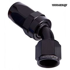 AEROFLOW 100 Series Swivel Taper 45° Hose End -10AN - Black Finish