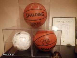 Michael Jordan signed  and Dennis Rodman signed basketball