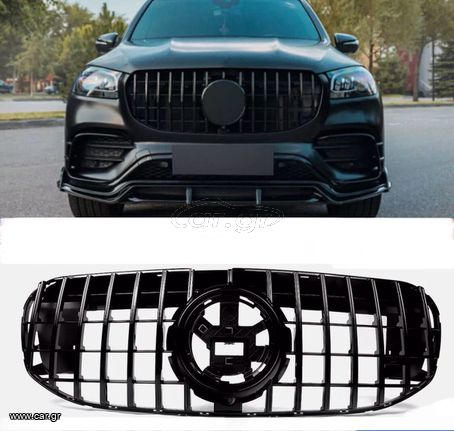 ΜΑΣΚΑ ΕΜΠΡΟΣ Mercedes GLS X167 2020-23 Panamericana GT-R Style Front Bumper Grille Glossy