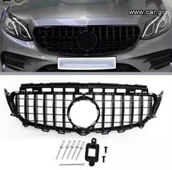 ΜΑΣΚΑ ΕΜΠΡΟΣ FOR MERCEDES E CLASS W213 C238 2016-2019 GT STYLE FRONT GRILLE GRILL GLOSS BLACK