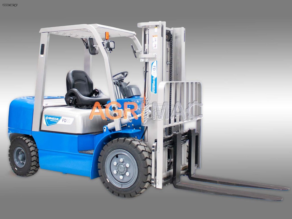 Graecus 2025 Κλάρκ 2.5Τ diesel | Triplex 4500mm | υδραυλική πλάγια μετατόπιση | πιρούνια 1220mm