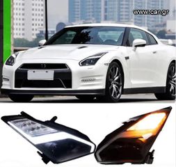 ΦΑΝΑΡΙΑ ΕΜΠΡΟΣ Headlight LED DRL Nissan GT-R R35 2007/2015
