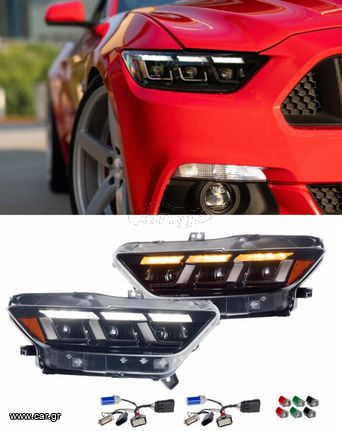 ΦΑΝΑΡΙΑ ΕΜΠΡΟΣ LED Headlights  Ford Mustang /  Shelby GT350/GT500 2015/2017