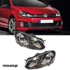 Μπροστινά Φανάρια Set Για Vw Golf VI (6) 08-12 DRL GTI /R20 Look