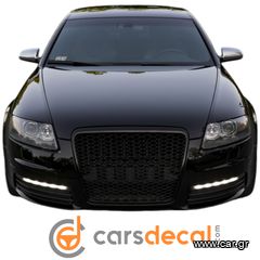 Audi A6 4F 4F2 C6 Μάσκα Look RS Μαύρη Γυαλιστερή