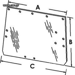 Πίσω τζάμι με 13 τρύπες σύνολο για τρακτέρ JOHN DEERE (Glass  Rear Window)
