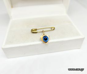 Παιδική παραμάνα με μενταγιόν ματάκι σχήμα καρδιά από Χρυσό 14 καράτια Α9026 ΤΙΜΗ 65ΕΥΡΩ