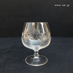 Ποτήρι κρυστάλλινο με εγχάρακτα φυτικά σχέδια, vintage.