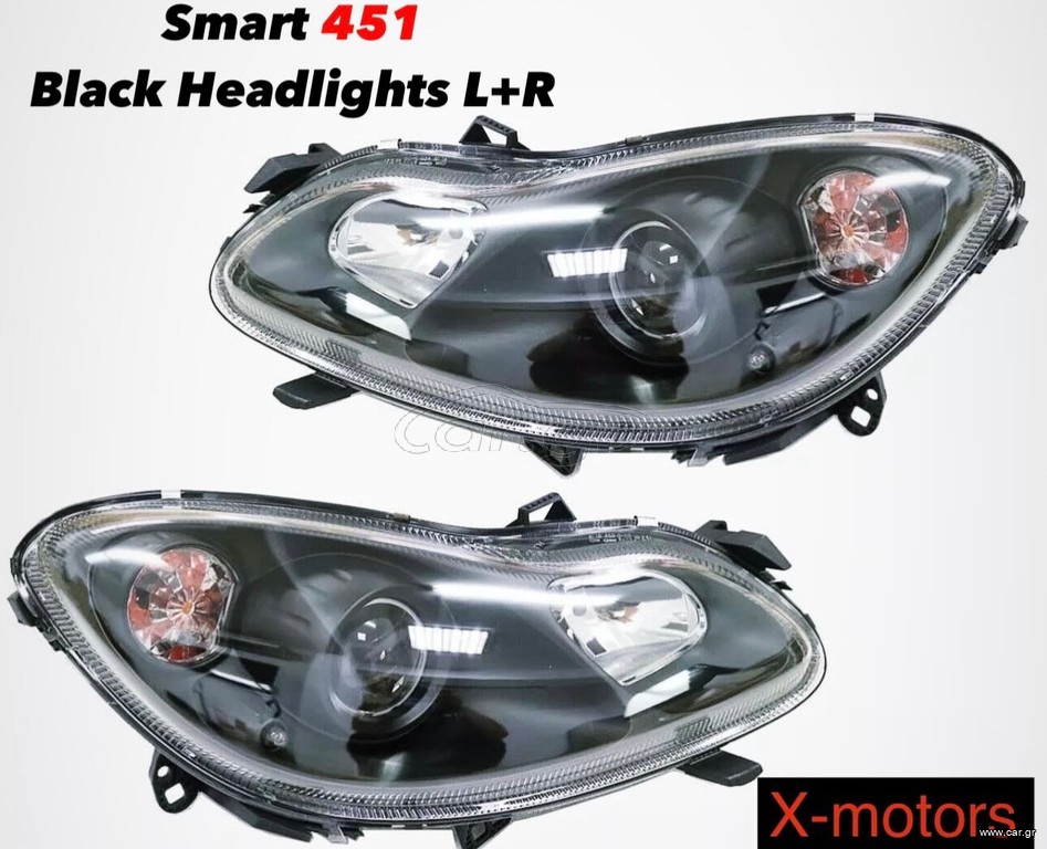 SMART FORTWO 451 BLACK HEADLIGHTS L+R