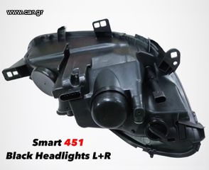 SMART FORTWO 451 BLACK HEADLIGHTS L+R-thumb-2