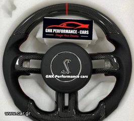 ΤΙΜΟΝΙ Carbon Steering Wheel - CF with Real Leather Shelby  (MUSTANG 15-23)