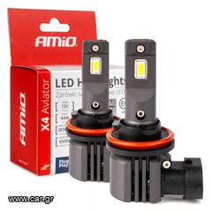 ΛΑΜΠΕΣ LED H8/Η9/Η11 12V 44W 6.500K 3.936lm X4 SERIES AVIATOR PLUG & PLAY ΑΜΙΟ - 2 ΤΕΜ.