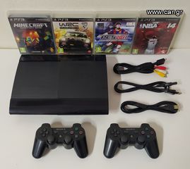 Sony PS3 S.Slim 500GB + 2 Χειριστήρια + 4 Παιχνίδια