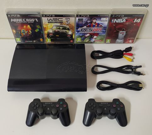 Sony PS3 S.Slim 500GB + 2 Χειριστήρια + 4 Παιχνίδια