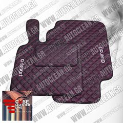 SMART FORTWO  450 1998-2007 ΠΑΤΑΚΙΑ ΤΕΧΝΟΔΕΡΜΑ CUBE ΜΑΥΡΟ ΜΕ ΚΟΚΚΙΝΗ ΡΑΦΗ - ΑΣΠΡΟ ΚΕΝΤΗΜΑ SMART ΣΕΤ 2ΤΜΧ
