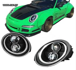 ΦΑΝΑΡΙΑ ΕΜΠΡΟΣ  FULL LED Headlights Porsche Carrera 911 997 04-09 DRL Black  Xenon D2S/H1