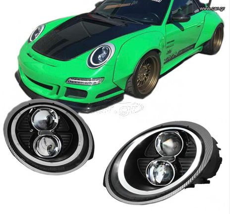 ΦΑΝΑΡΙΑ ΕΜΠΡΟΣ  FULL LED Headlights Porsche Carrera 911 997 04-09 DRL Black  Xenon D2S/H1