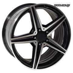 REPLICA MERCEDES STYLE 555 17X7.5 5X112 ET42 BLACK MACHINED FACED