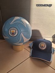 Μπάλα ποδοσφαίρου Manchester City μαζί με καπέλο