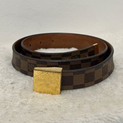 LOUIS VUITTON ΕΠΩΝΥΜΗ ΖΩΝΗ ΓΝΗΣΙΑ ΚΑΦΕ ΜΑΥΡΟ ΧΡΥΣΟ 100 CM UNISEX