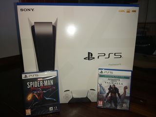 PS5 DISC EDITION 825GB + AC VALHALLA + THE QUARRY