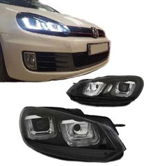 ΦΑΝΑΡΙΑ ΕΜΠΡΟΣ LED Headlights VW Golf VΙ (6) 08-12 TRU DRL U-Type GTI Design