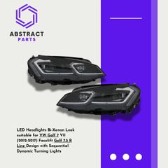 LED Headlights suitable for VW Golf 7.5 VII Facelift (2017-up) with Sequential Dynamic Turning Lights