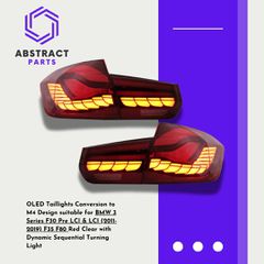 OLED Taillights Conversion to M4 Design suitable for BMW 3 Series F30 Pre LCI & LCI (2011-2019) F35 F80 Red Clear with Dynamic Sequential Turning Light